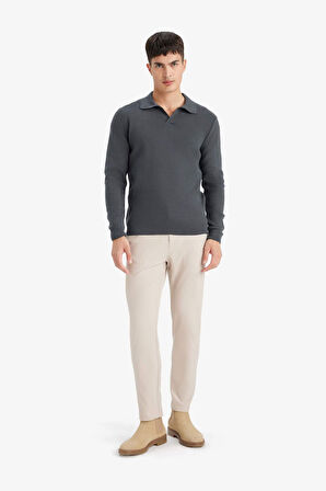 Standart Fit Polo Yaka Triko Kazak