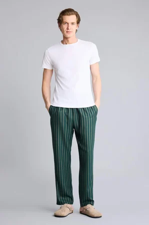 DeFacto Slim Fit Dar Kesim Bisiklet Yaka Kısa Kollu Pijama Üstü L4885AZ26SPWT34