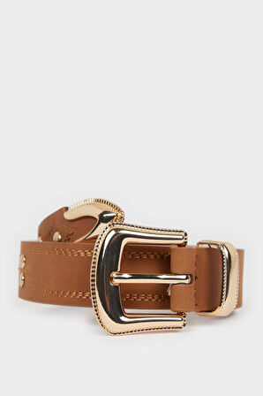 Kadın Suni Deri Jean Kemeri