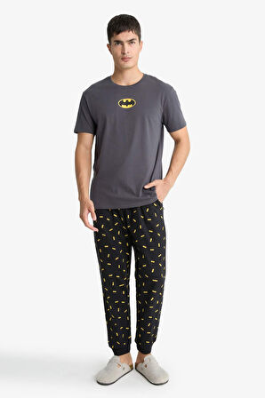 Batman Pijama Takımı Regular Fit Kısa Kollu Üst Uzun Alt