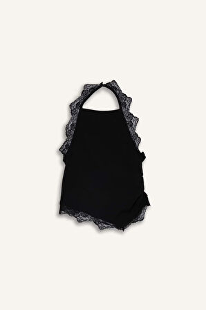 Slim Fit Dar Kesim Halter Yaka Bürümcük Atlet