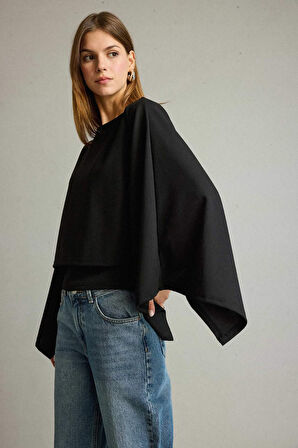 Kayık Yaka Yarasa Kolllu Bluz