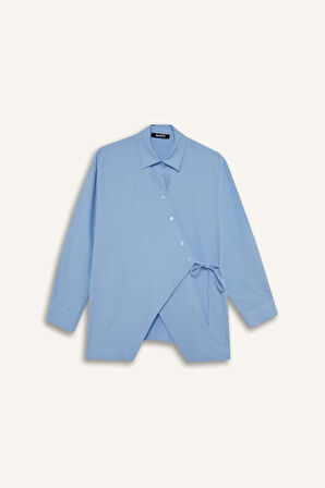 Regular Fit Gömlek Yaka Poplin Uzun Kollu Tunik