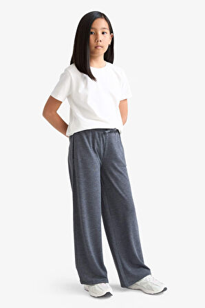 Kız Çocuk Wide Leg Cepli Geniş Paça Pantolon