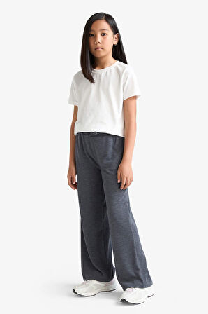 Kız Çocuk Wide Leg Cepli Geniş Paça Pantolon