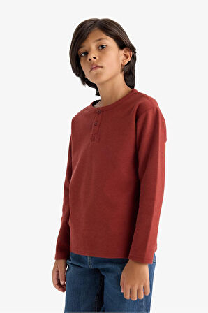 Erkek Çocuk Bisiklet Yaka Uzun Kollu Tişört