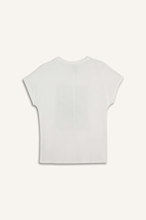 DeFacto Bisiklet Yaka Çiçekli Kısa Kollu Tişört F5100AX25SMER105