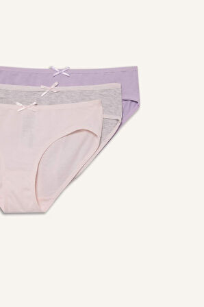 Kız Çocuk Penye 3'lü Slip Külot