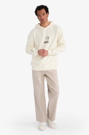 DeFacto One Piece Boxy Fit Kapüşonlu Sırt Baskılı Sweatshirt E9317AX25AUER235