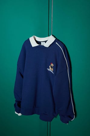 Kız Çocuk Oversize Geniş Kalıp Bisiklet Yaka Baskılı Sweatshirt