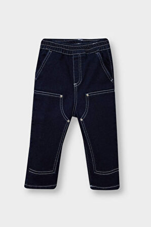 Erkek Bebek Beli Lastikli Jean Pantolon