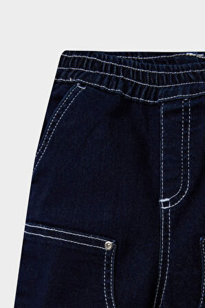 Erkek Bebek Beli Lastikli Jean Pantolon