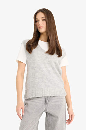 Regular Fit V Yaka Yelek