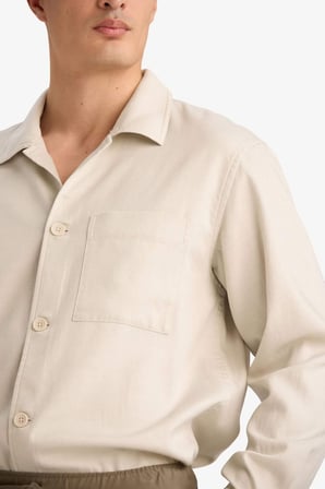 DeFacto Regular Fıt Polo Yaka Gabardin Gömlek F9261AX26SPER22