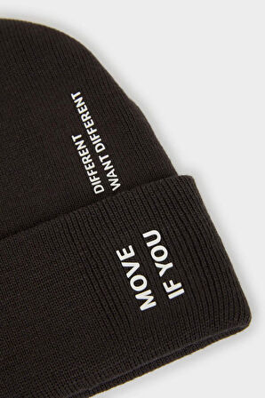 Erkek Baskılı Triko Bere