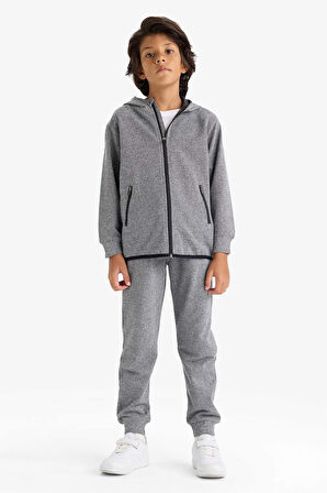 Erkek Çocuk Kapüşonlu Fermuarlı Sweatshirt