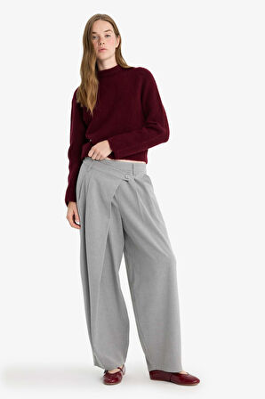 Baggy Fit Fermuarlı Normal Bel Standart Boy Pantolon