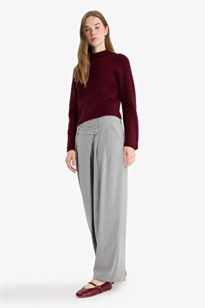 Baggy Fit Fermuarlı Normal Bel Standart Boy Pantolon