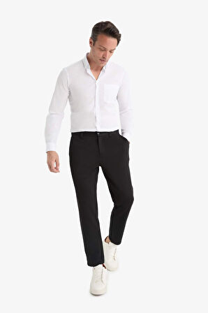 Jogger Fit Cepli Esnek Kumaş Düz Paça Pantolon