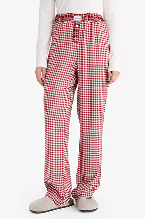 Regular Fit Uzun Kareli Pijama Altı-Fall in Love