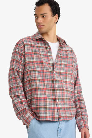 Boxy Fit Kareli Flanel Uzun Kollu Gömlek