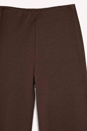 Wide Leg Düz Paça Pike Pantolon