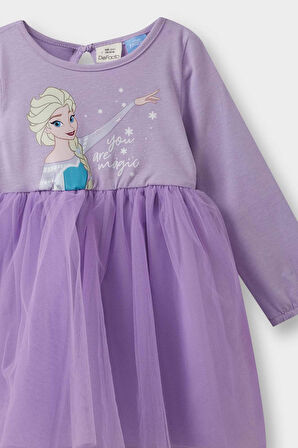 Kız Bebek Frozen Uzun Kollu Tül Elbise