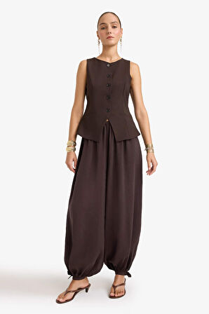 Balloon Fit Normal Bel Uzun Modal Pantolon