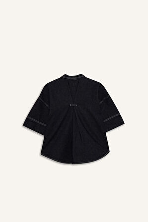 Kız Çocuk Düğmeli Denim Ceket