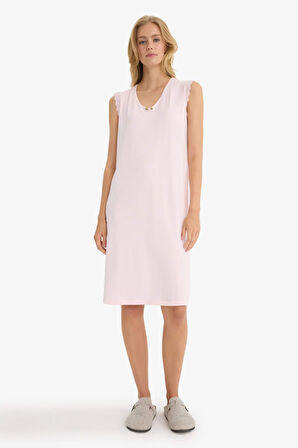 Fall in Love Regular Fit V Yaka Kısa Kollu Elbise