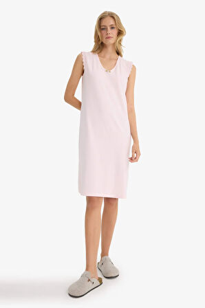 Fall in Love Regular Fit V Yaka Kısa Kollu Elbise