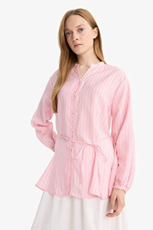 Relax Fit Çizgili Uzun Kollu Tunik