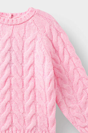 Kız Bebek Regular Fit Bisiklet Yaka Kazak