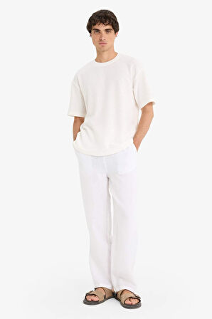 Boxy Fit Bisiklet Yaka Kısa Kollu Tişört