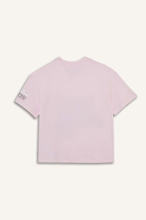 DeFacto Kız Çocuk Looney Tunes Relax Fit V Yaka Kısa Kollu Tişört F5392A825HSPN633