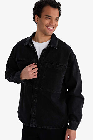 Regular Fit Jean Uzun Kollu Gömlek