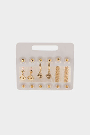 Kadın 6'lı Gold Küpe