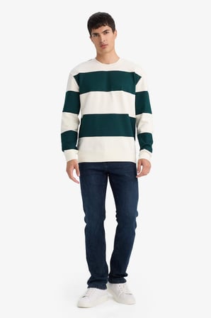 DeFacto %100 Pamuk Regular Fıt Bisiklet Yaka Sweatshirt F9630AX26SPGN465