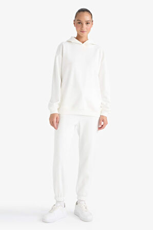 Basic Düz Cepli Beli Bağcıklı Kalın Jogger Eşofman Altı