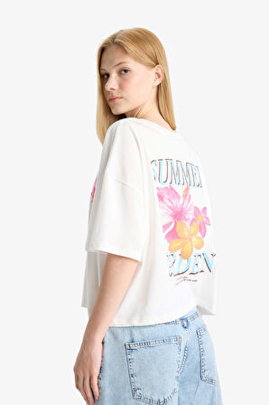 Coool Oversize Geniş Kalıp Baskılı Sweatshirt Kumaşı Kısa Kollu Tişört
