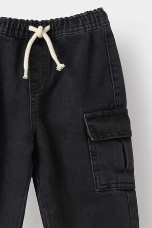 Defacto F3761A5NM36 DENIM Erkek Bebek Beli Lastikli Jogger Fit Jean Pantolon