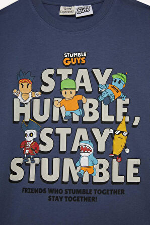 Erkek Çocuk Stumble Guys Regular Fit Bisiklet Yaka Uzun Kollu Tişört