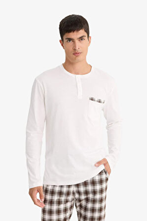 Pijama Takımı Regular Fit Uzun Kollu Üst Kareli Uzun Alt 