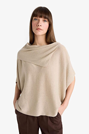 Oversize Geniş Kalıp Kayık Yaka Kazak