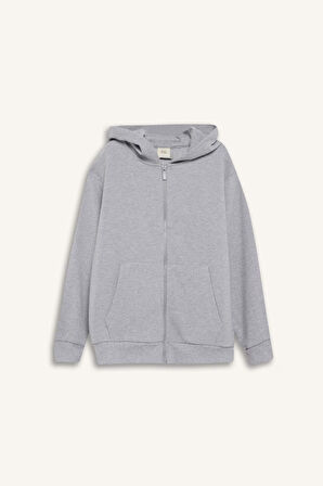 Erkek Çocuk Kapüşonlu Fermuarlı Sweatshirt