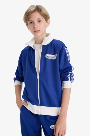 DeFacto Baskılı Fermuarlı Sweatshirt Erkek Çocuk F1966A825AUBE325