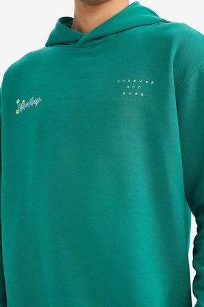 DeFacto Pamuklu Rıck and Morty Boxy Fıt Kapüşonlu Baskılı Kalın Sweatshirt F8136AX26SPGN384