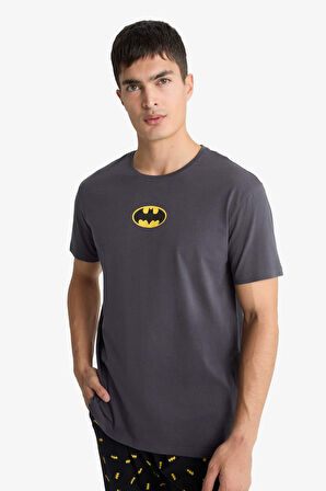 Batman Pijama Takımı Regular Fit Kısa Kollu Üst Uzun Alt