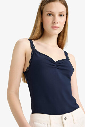 Coool Fitted Dantel Yaka Penye Atlet