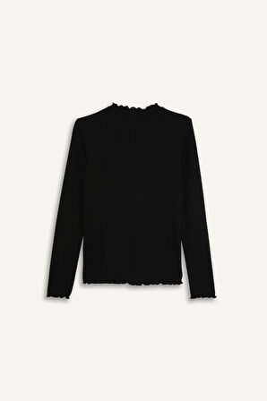 Yarım Balıkçı Yaka Fitilli Kaşkorse Uzun Kollu Tunik